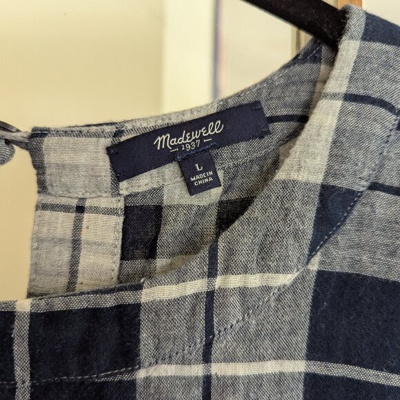 Madewell Plaid Short Sleeved Boxy Shirt Size Large - Picture 10 of 13